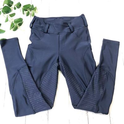 Little Grils Horse Riding Breeches Full Seat Silocne Equestrian Pants With Side Pocket