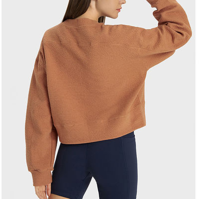 ODM Breathable Soft Loose Yoga Sweatshirt Sports Hoodies Women Stair Cloth Pullover Sweater