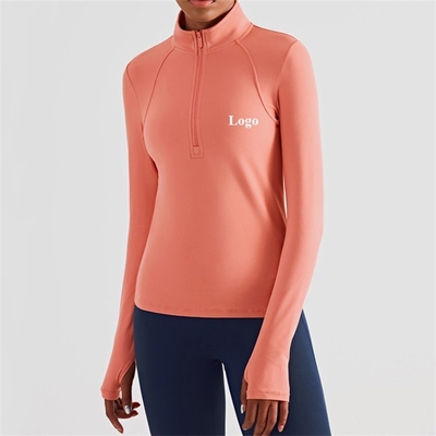 Womens Horse Riding Tops Base Layer Half Zipper Flexible Long Sleeve