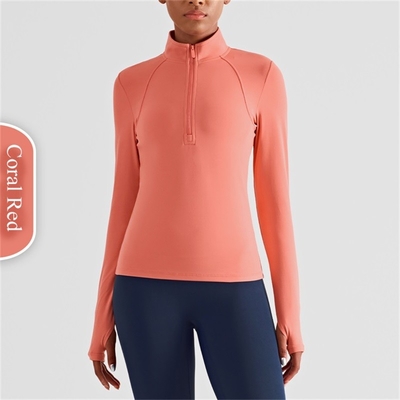 Womens Horse Riding Tops Base Layer Half Zipper Flexible Long Sleeve