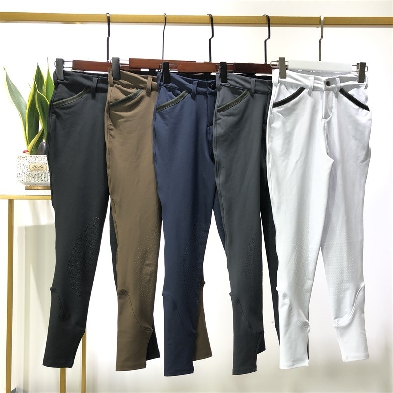 High Quality Kids Horse Riding Leggiings Boys Equestrian Pants Knee Silicone Breeches
